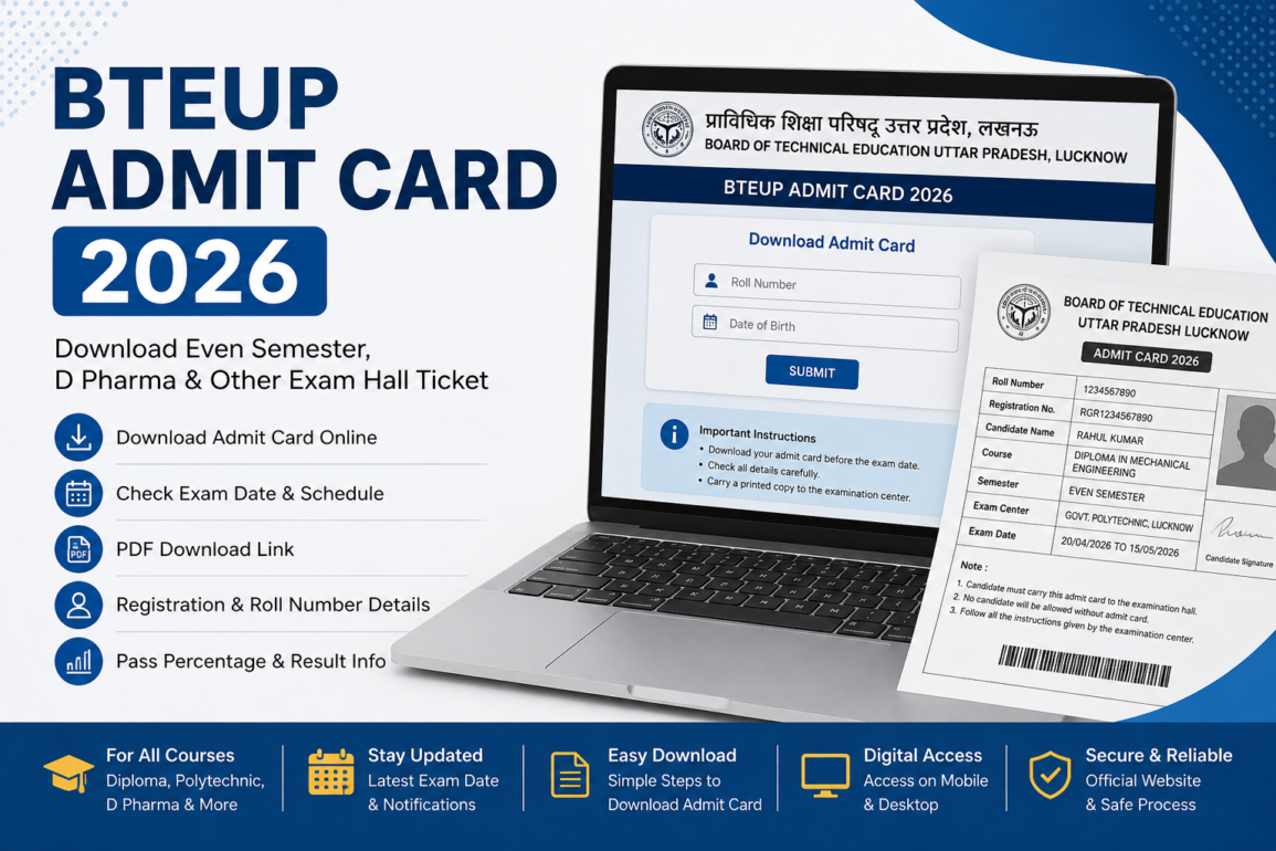 BTEUP Admit Card 2026 Download Guide, Exam Dates & PDF Link
