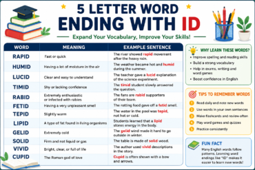 5 Letter Word Ending With ID: Easy List, Meanings, and Learning Tips