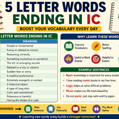 5 Letter Words Ending in IC: A Complete Learning Guide for Students