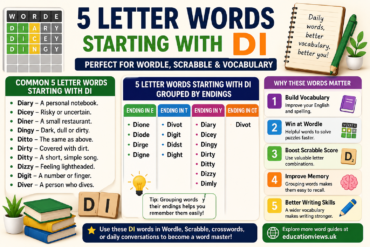 5 Letter Words Starting with DI for Word Games & Wordle
