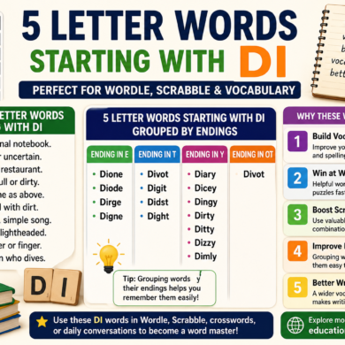 5 Letter Words Starting with DI for Word Games & Wordle