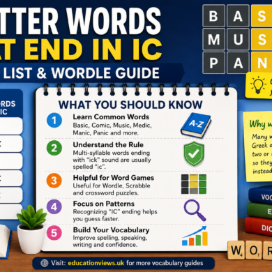 5 Letter Words That End in IC: Word List & Wordle Guide