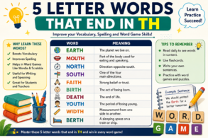 5 Letter Words That End in TH: Complete List, Meanings, and Learning Guide