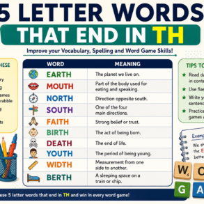 5 Letter Words That End in TH: Complete List, Meanings, and Learning Guide