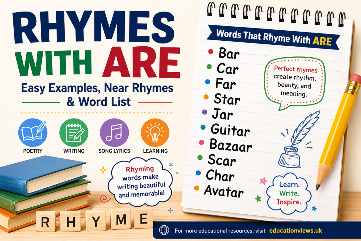 Rhymes With Are: Easy Examples, Near Rhymes & Word List