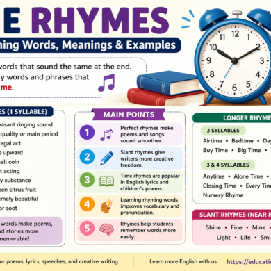 Time Rhymes Best Rhyming Words, Meanings & Examples