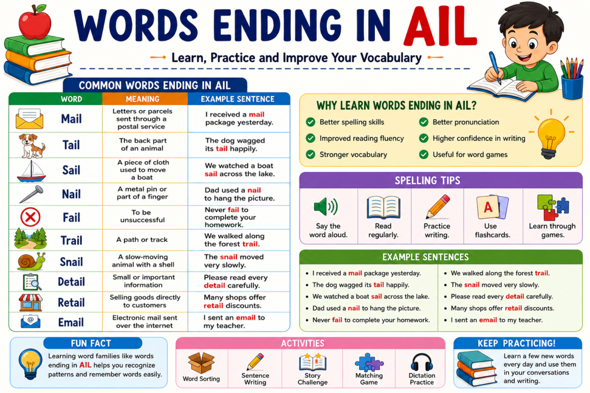 Words Ending in AIL: Complete Learning Guide with Examples