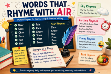 Words That Rhyme with Air: Best Rhyming Words Guide