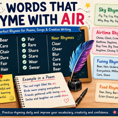Words That Rhyme with Air: Best Rhyming Words Guide