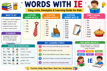 Words with IE Easy Lists, Examples, and Learning Guide