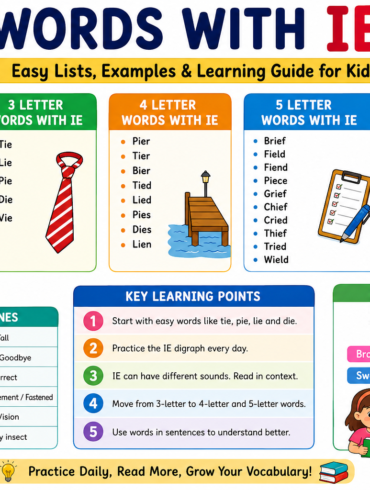 Words with IE Easy Lists, Examples, and Learning Guide