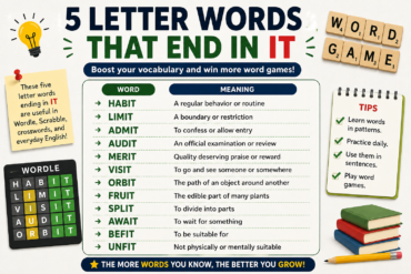 5 letter words that end in it