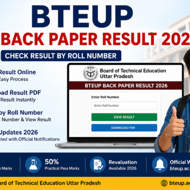 BTEUP Back Paper Result 2026: Check Result by Roll Number