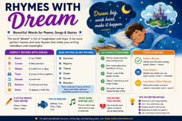 Rhymes with Dream: Easy Rhyming Words, Meanings, and Examples