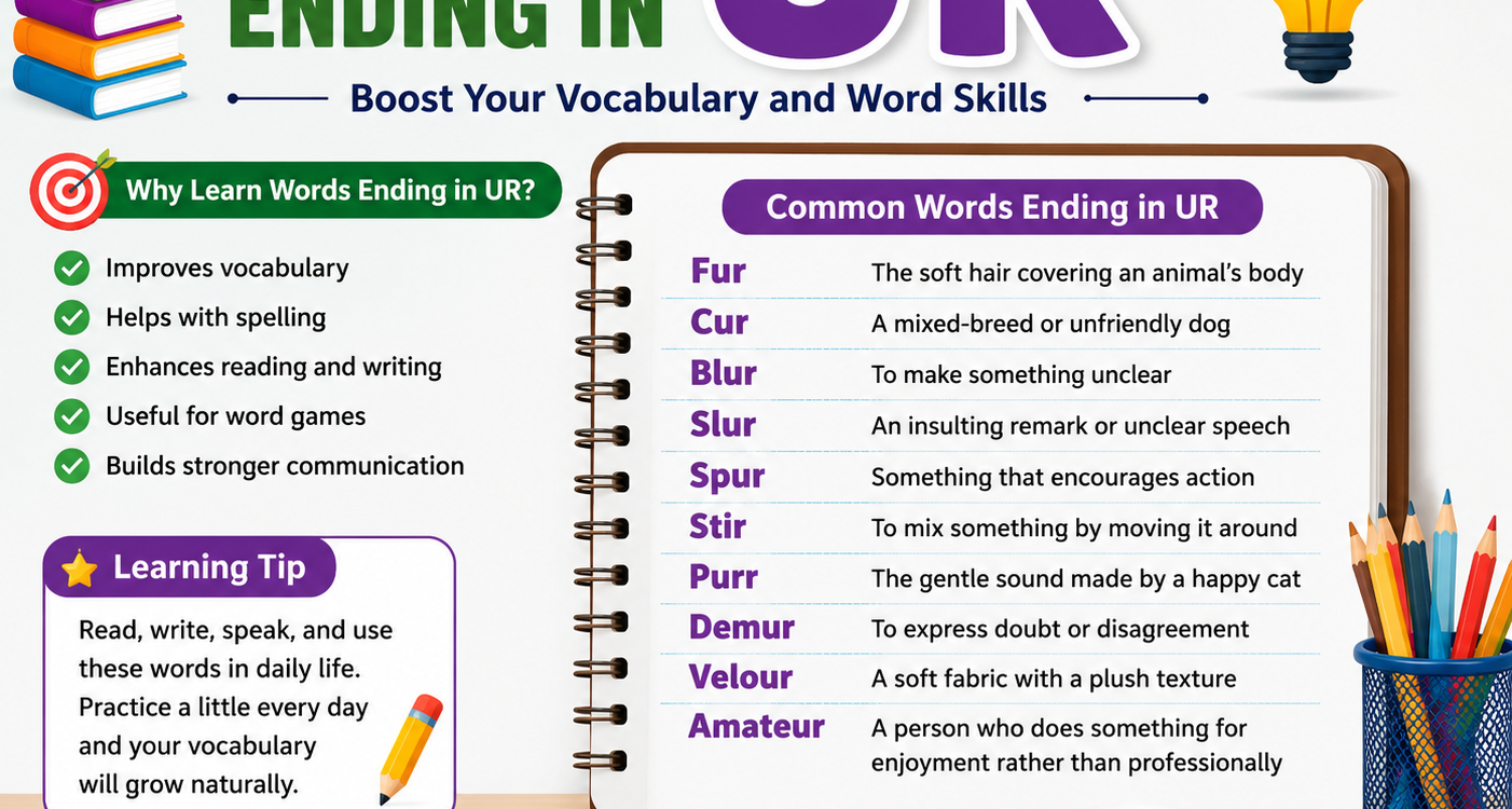 Words Ending in UR: Complete List, Meanings, and Learning Guide