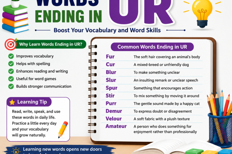 Words Ending in UR: Complete List, Meanings, and Learning Guide