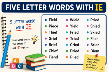 five letter words with ie