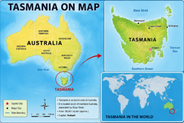 tasmania on map