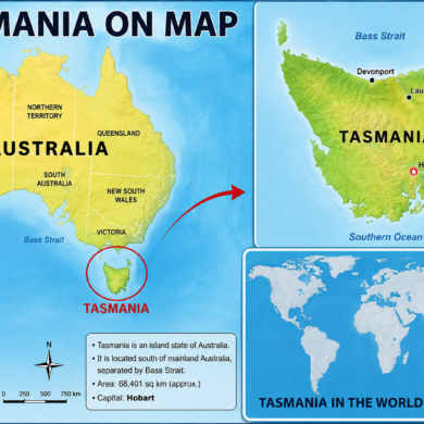 tasmania on map