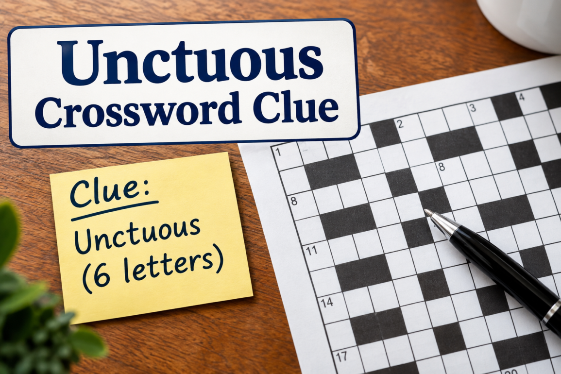 unctuous crossword clue