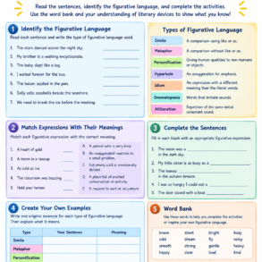 figurative language worksheet