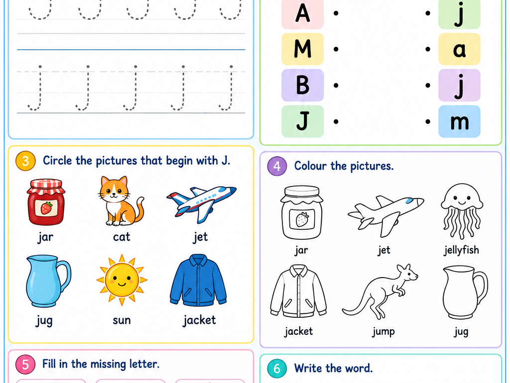 j worksheet