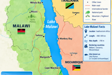 map lake malawi
