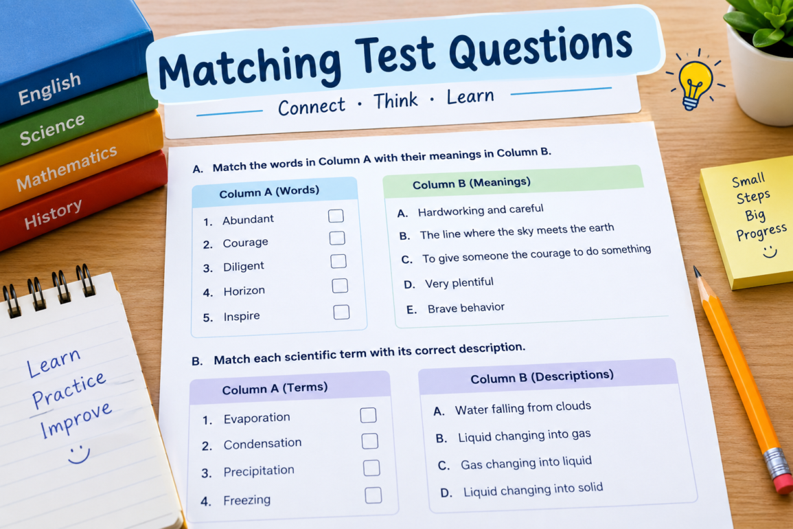 matching test questions