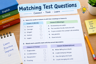matching test questions