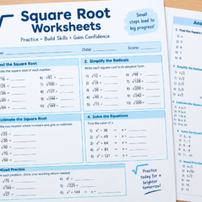 square root worksheets