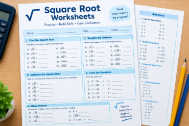 square root worksheets
